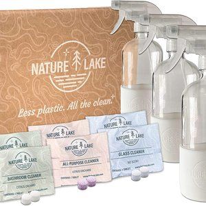 Household Cleaner Sprayer Kit - 3 Refillable 16 oz Glass Cleaner Bottles